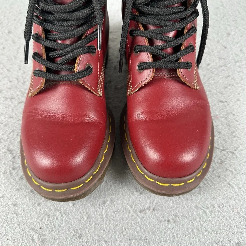 Doc Martens Boots Mens 6 Womens 7 UK 5 Made In England 1460 Oxblood 8‎ Eye MIE